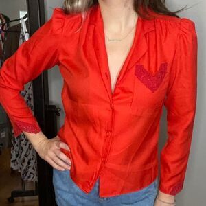 The International Ladies Garment Workers Union Vintage Red Blouse